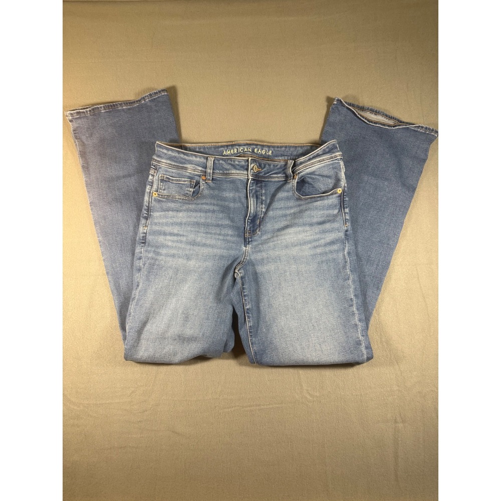 American Eagle Kick Slim Bootcut Jeans Womens 14 Long Next Level Stretch Blue